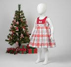 Charming Red & White Plaid Christmas Frock for Girls - Christmas Special