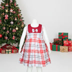 Charming Red & White Plaid Christmas Frock for Girls - Christmas Special