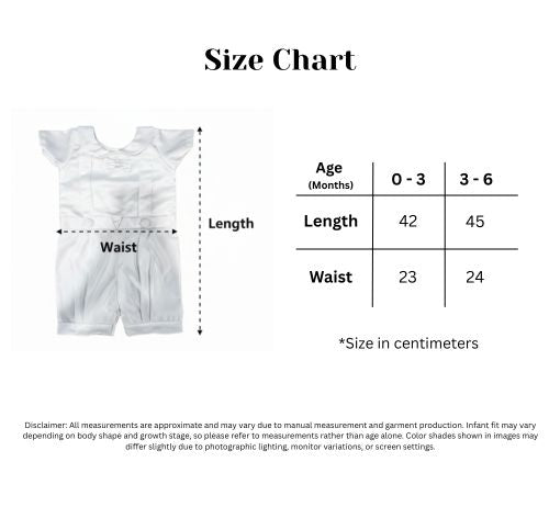 Baby Boy Baptism Romper & Combo Set (White & Blue Satin) | Christening Outfit 0-6 Months