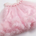 Baby Girls Pink Floor Length Special Occasion Frock | 0–6 Months | Satin Rose Applique Party Dress for Baptism, Birthday & Photoshoot